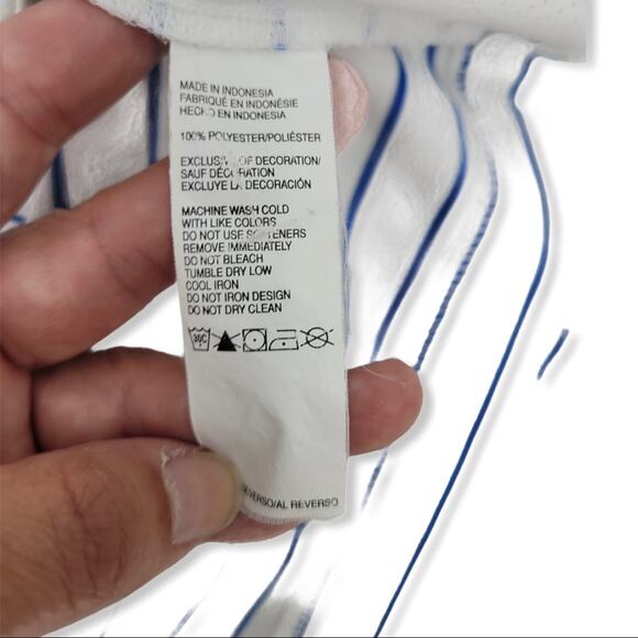 Izod  Extreme Function Blue Stripe Golf Polo Shirt Size Large - Picture 5 of 6